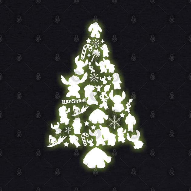 Lilo and Stitch Christmas Tree Silhouette by joeysartworld